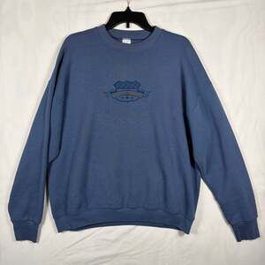 Fruit of the Loom Vintage Las Vegas Embroidered  Sweatshirt Blue Size XL